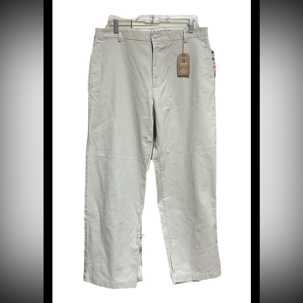 Chaps Ralph Lauren Pants Chinos 34x30 Beige Cotton Straight Flat Front NWT